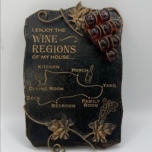 Decorative Wine Regions Plaque with Grape Cluster Grasslands Road